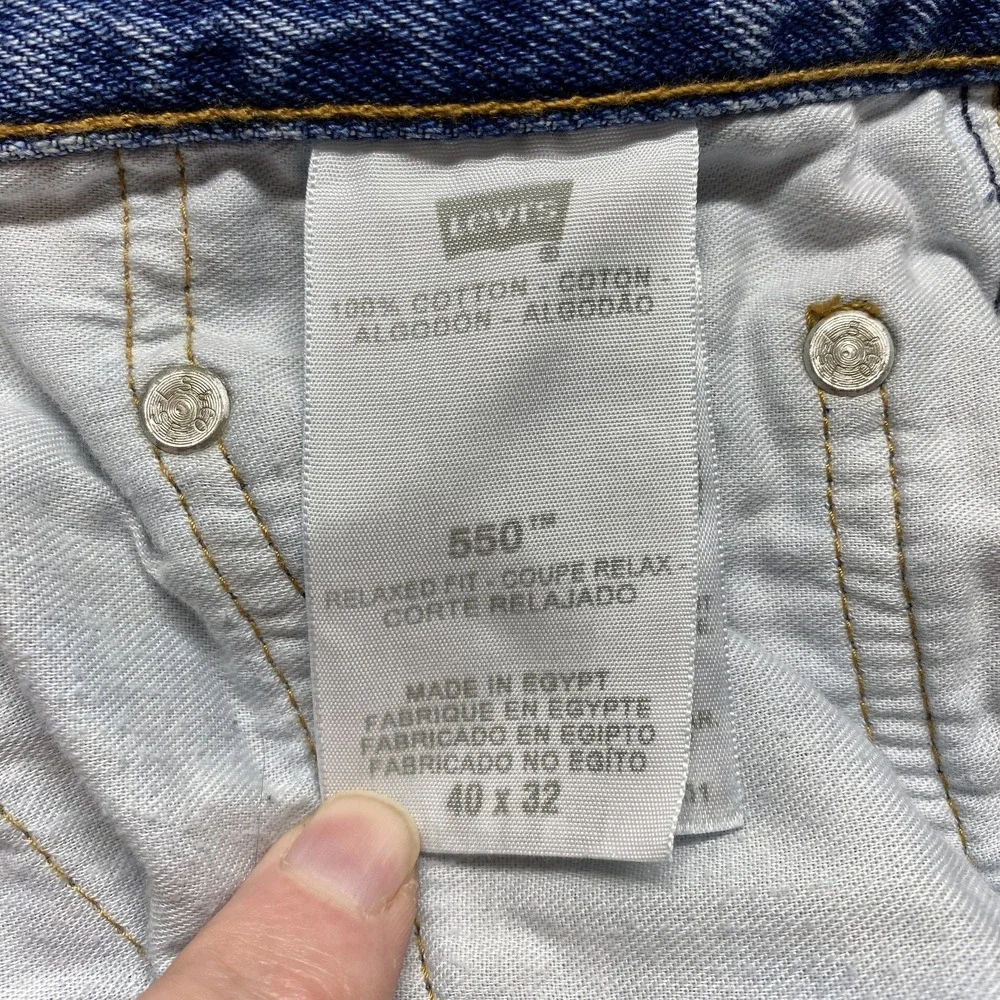 Levis‎ 550 Jeans Mens 40x32 Blue Relaxed Tapered Leg Denim Made Egypt Y2K